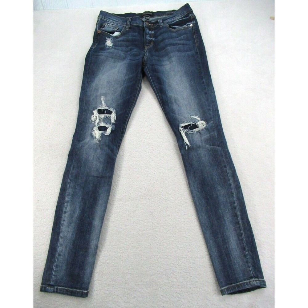 Judy Blue Women's Size 13 /31 Skinny Fit Distressed Faded Wash Jeans Blue 116380